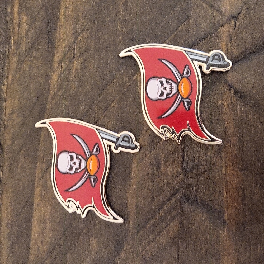 2 Tampa Bay Buccaneers Magnetic Lapel Pins
